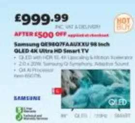 samsung - QE98Q7FAAUXXU 98 Inch QLED 4K Ultra HD Smart TV