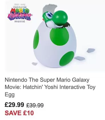 Nintendo - The Super Mario Galaxy Movie: Hatchin' Yoshi Interactive Toy Egg