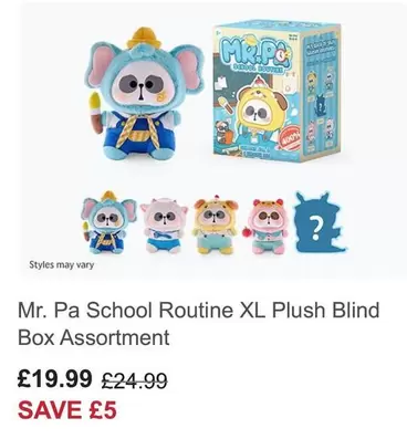 Mr. Pa School Routine XL Plush Blind Box Assortment