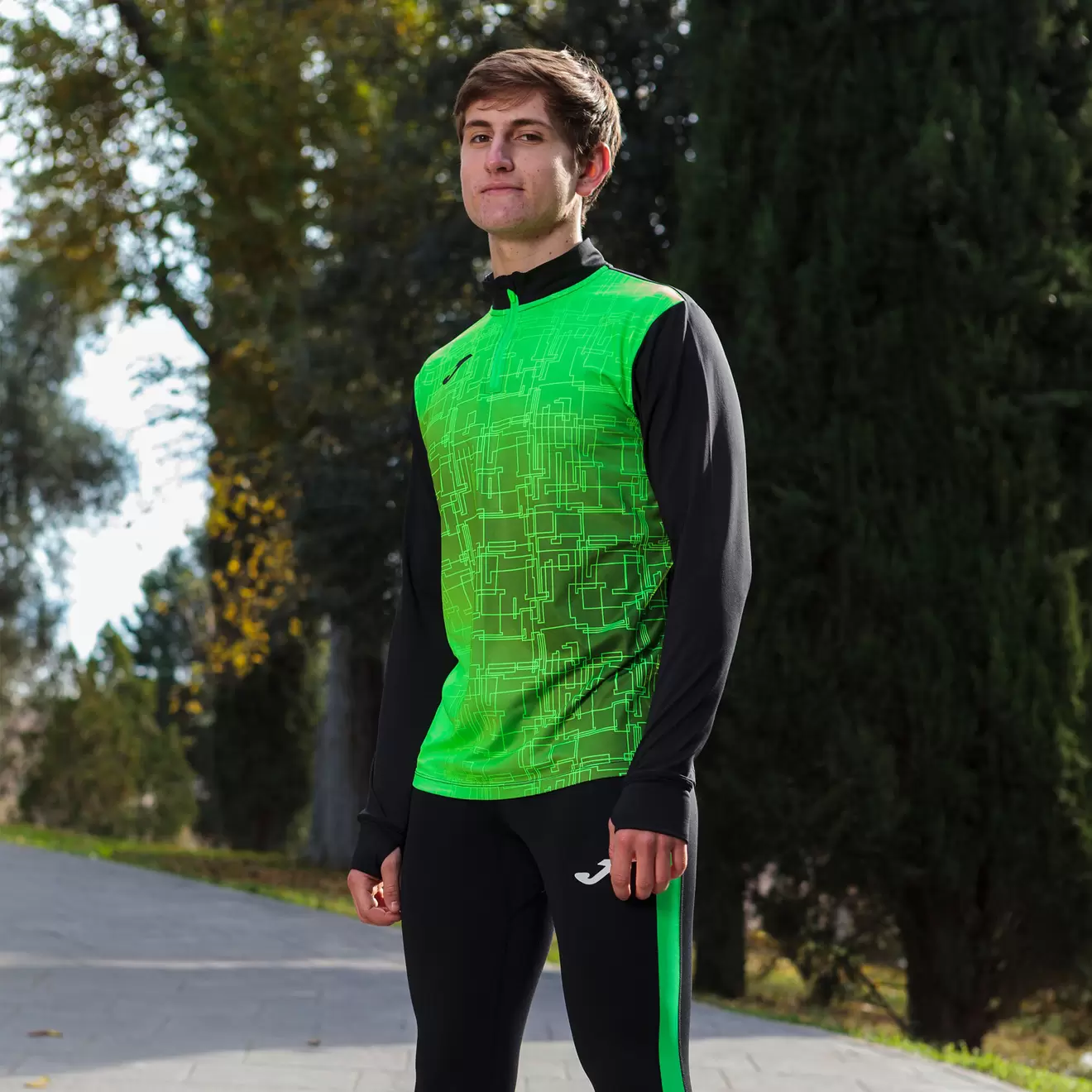 Sweatshirt man Elite VIII black fluorescent green