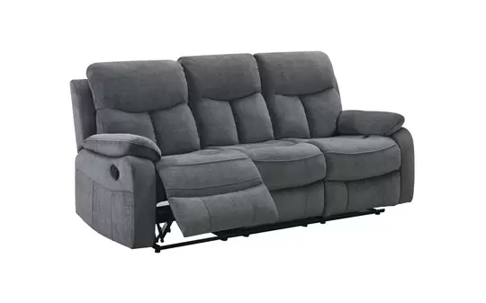 Tobias Fabric 3 Seater Manual Recliner Sofa