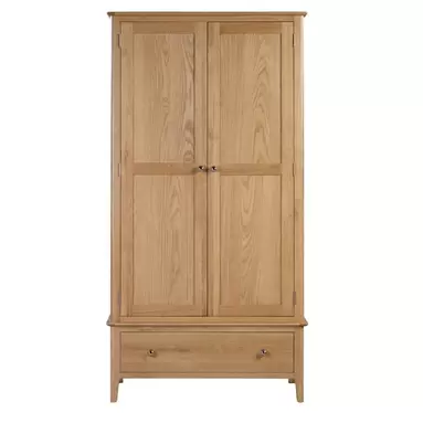 Cotswold Double 1 Drawer Wardrobe, Oak