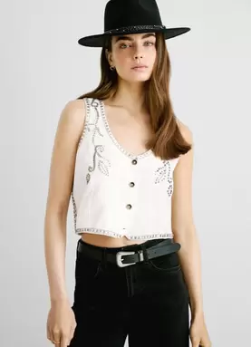 SEQUIN TWILL VEST