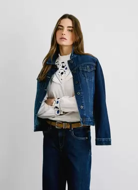 EMBROIDERED DETAIL POPLIN BLOUSE