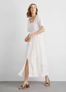 EMBROIDERED DETAIL MIDI DRESS