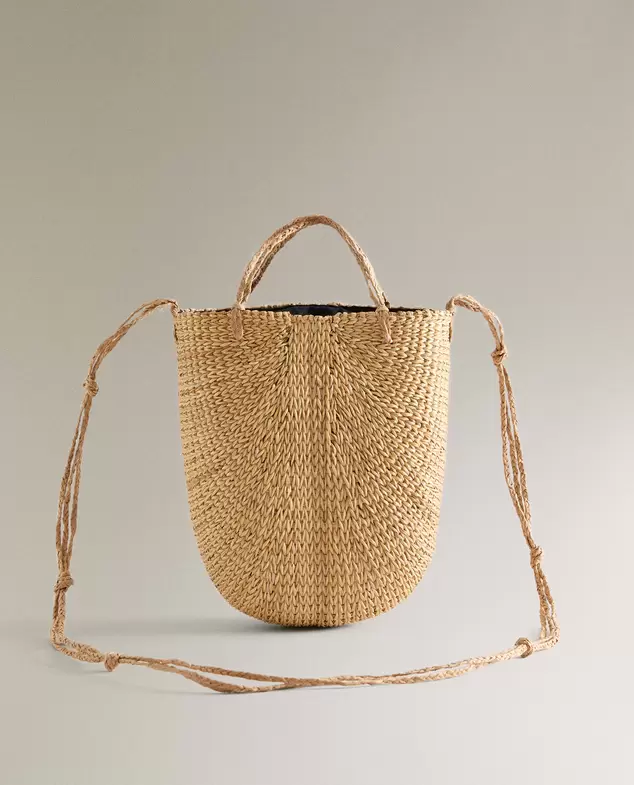 MINI WOVEN TOTE BAG WITH KNOTS