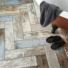 Rustic Blue Reclaimed Wood Effect Porcelain Floor Tiles
