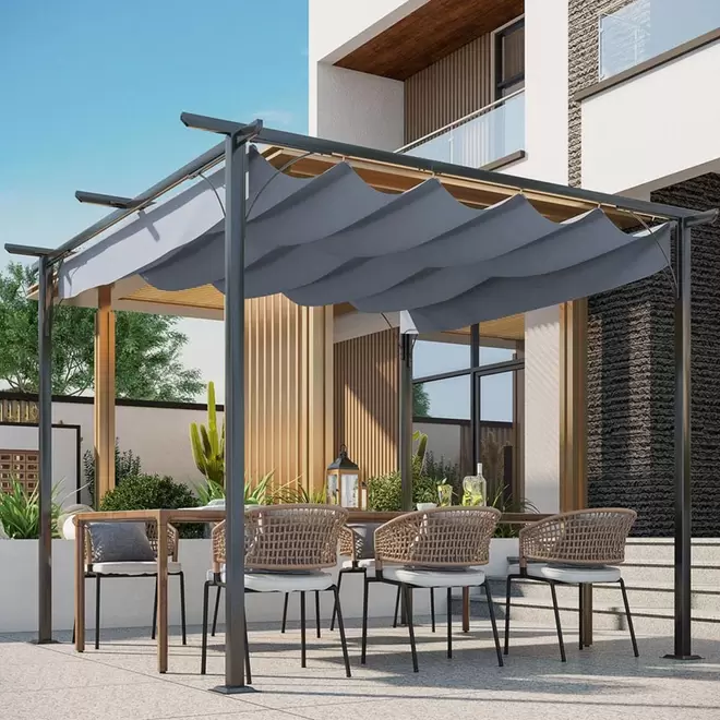 Outsunny 3x3 Metal Pergola Gazebo