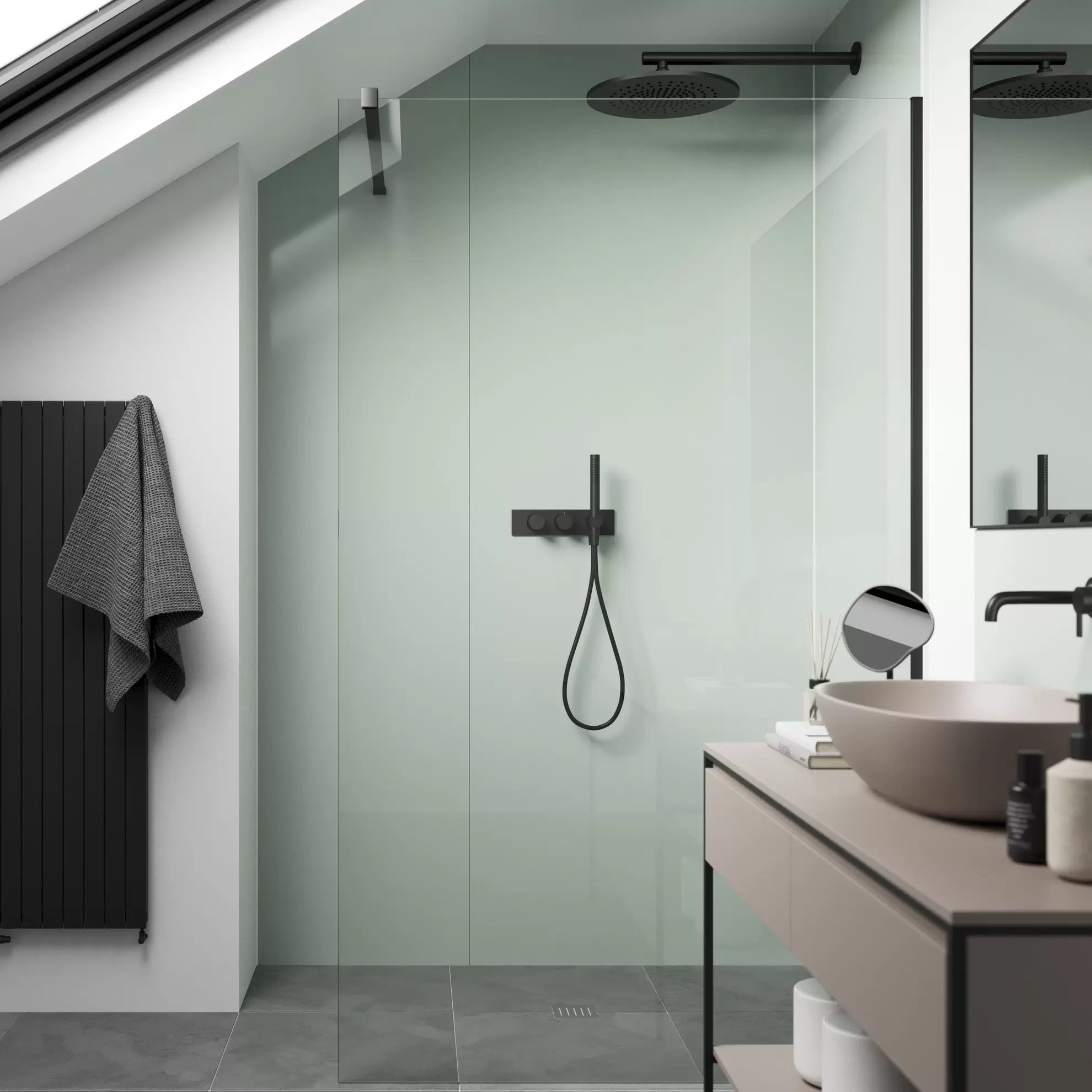 Stylepanel Acrylic Bathroom Decorative panel (H)2400mm (W)1200mm - Gloss Sage