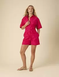 Pure Cotton Broderie High Waisted Shorts