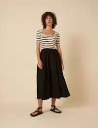 Cotton Rich Striped Midaxi T-Shirt Dress