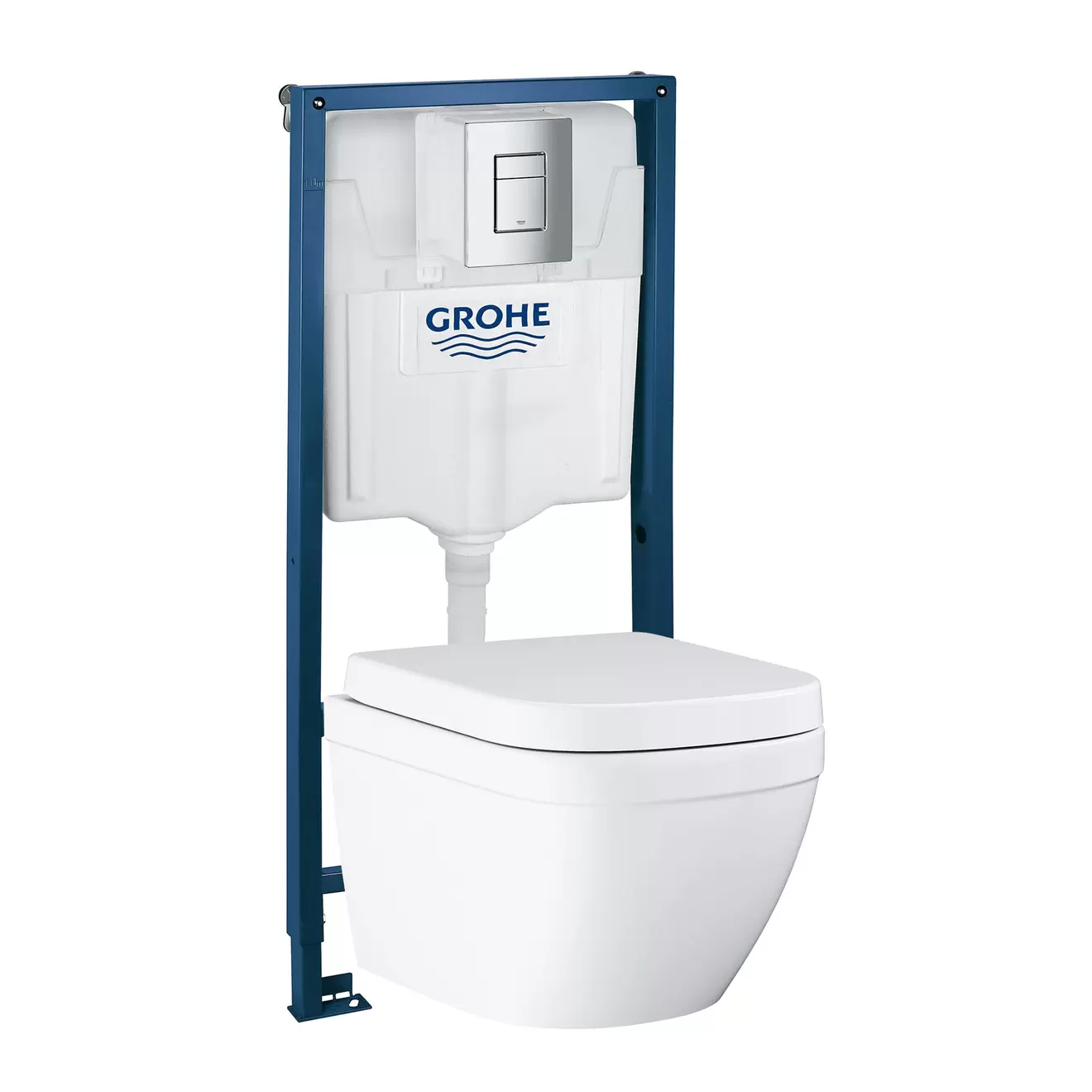 Grohe Euro Alpine White Wall hung Toilet with Soft close seat & Concealed cistern
