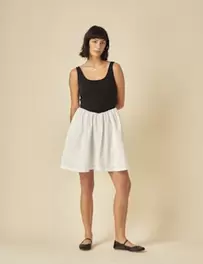 Pure Cotton Angled Seam Mini Waisted Dress