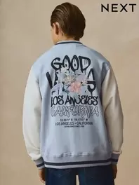 Blue Graphic Print Bomber Jacket (3-16yrs)