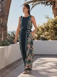 Teal Green Wide Leg Trousers with Linen