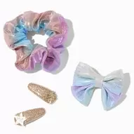 Claire's Club Iridescent Mixed Scrunchie & Hair Clips Set - 4 Pack