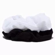 Black & White Ribbed Hair Scrunchies - 2 Pack