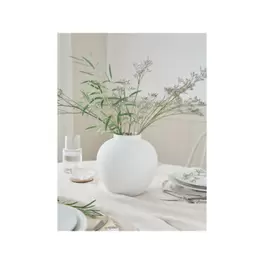 White Ceramic Round Vase