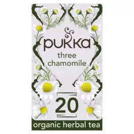 20 Organic Three Chamomile Herbal Tea Sachets 30g