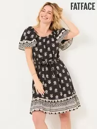 FatFace Benny Black Lino Shells Dress