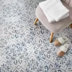 Harran Antique Vintage Blue Pattern Floor Tiles
