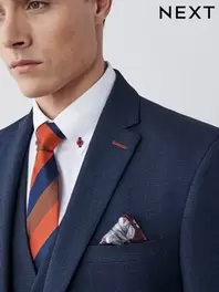 Navy Blue Slim Fit Puppytooth Design Suit Jacket