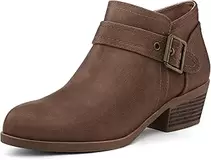 Mysoft Women's Ankle Boots Low Chunky Stacked Heel Comfortable Round Toe booties with Side Zipper Shoes