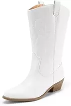 Women's Cowboy Boots Pull On Cowgirl Boots Mid Calf Western Boots, Available in Regular and Wide Calf