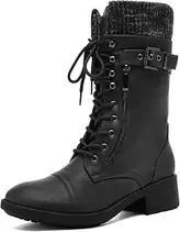 Women's Winter Lace up Mid Calf Combat Riding Military Boots