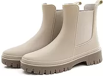 Women's Short Rain Boots Waterproof Chelsea Rain Boots For Ladies