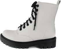 FIRM - Lug Sole Combat Ankle Bootie Lace up w/Side Zipper