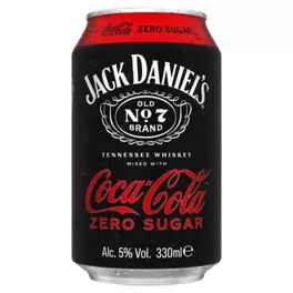 Old No. 7 Brand Tennessee Whiskey Mixed with Coca-Cola Zero Sugar 330ml