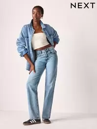 Mid Blue Rigid Straight Leg Jeans