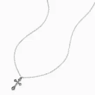 Silver-tone Cross Pendant Necklace
