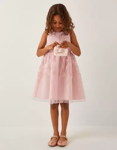 Mapel Butterfly Tulle Dress Pink