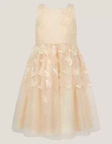 Mapel Butterfly Tulle Dress Natural