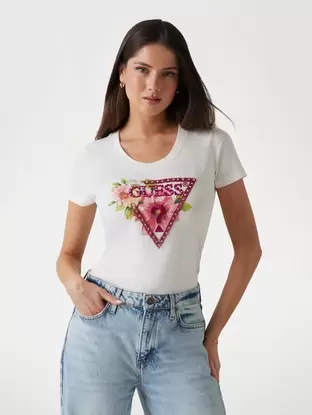 Floral triangle logo T-shirt