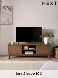 Natural Tetbury Solid Oak and veneer Up to 65 inch TV Unit