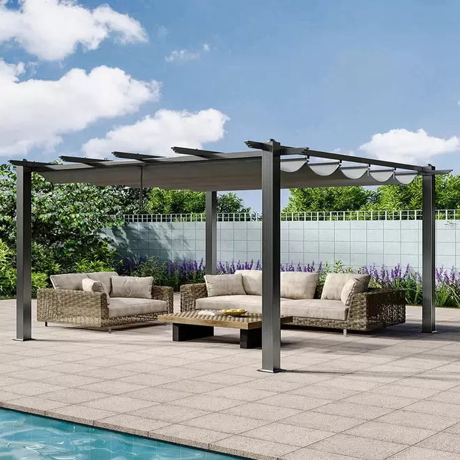 Living and Home 3 x 3m Aluminium Patio Deck Pergola