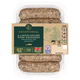 6 Lincolnshire Pork Sausages 400g