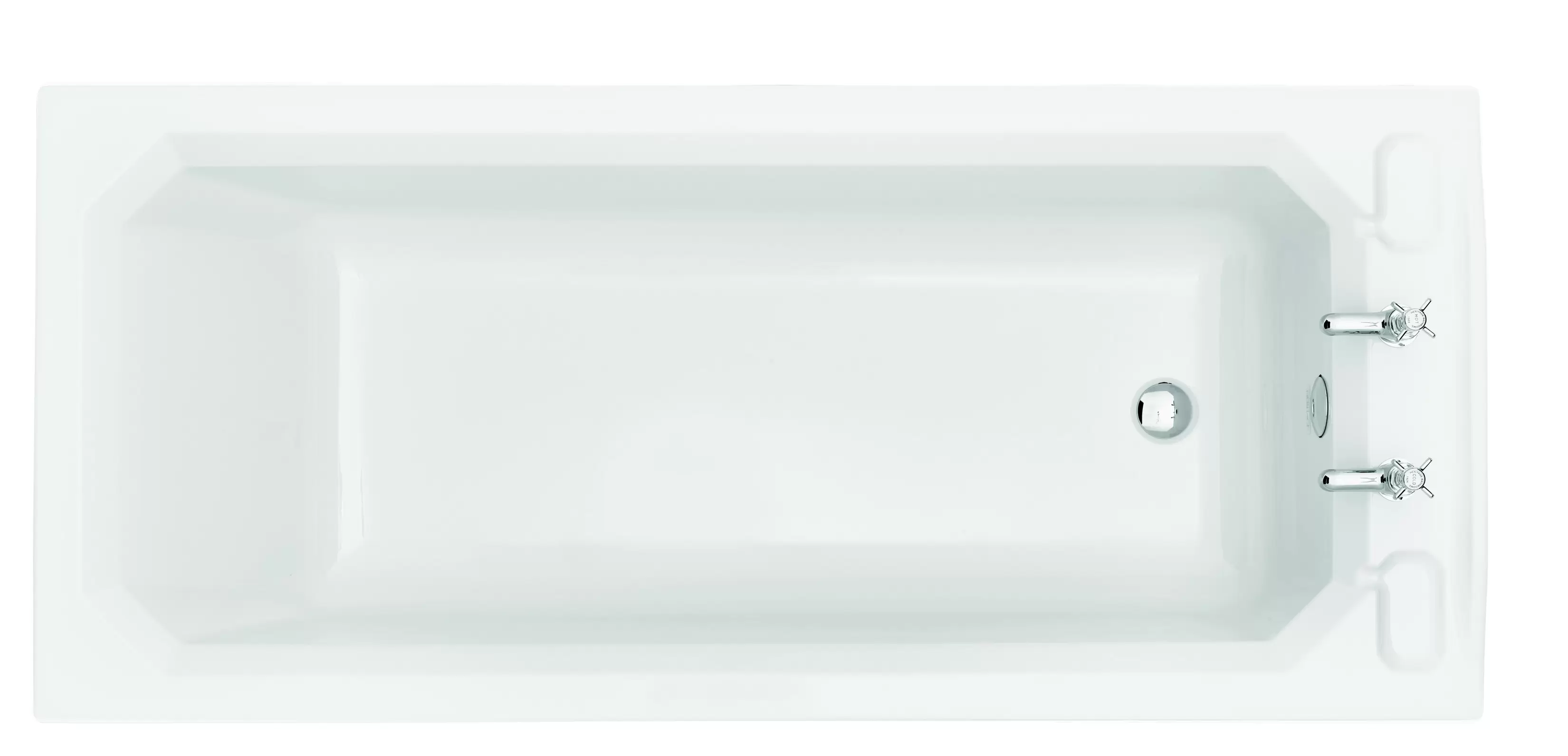 Heritage Winterbourne Gloss White Rectangular Left or right-handed Single ended Bath (L)170cm (W)75cm