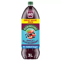 Robinsons Apple & Blackcurrant No Added Sugar Squash 3L