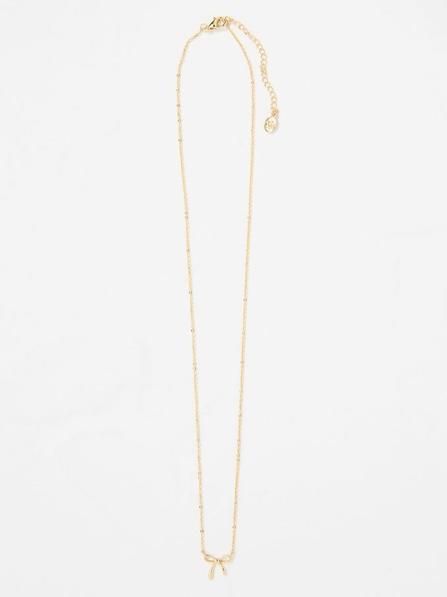 Gold Tone Bow Pendant Necklace