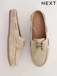 Sand Forever Comfort® Leather Round Toe Boat Mules