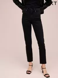 Black Slim Straight Jeans