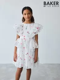 Baker by Ted Baker Floral Burnout Frill Tier Dress