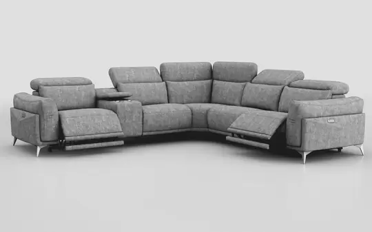 Gattolino 2 Corner 2 Power Recliner Sofa with Manual Headrests & Console