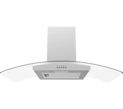 LOGIK L90CHDG21 90 cm Chimney Cooker Hood - Stainless Steel & Glass