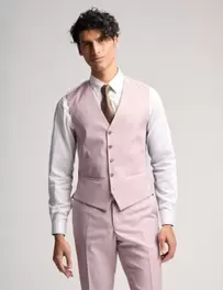 Slim Fit Wool Rich Textured Waistcoat