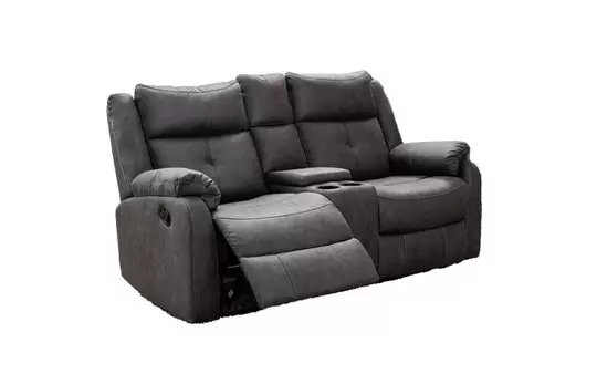 Janus Fabric 2 Seater Manual Recliner Sofa with Console